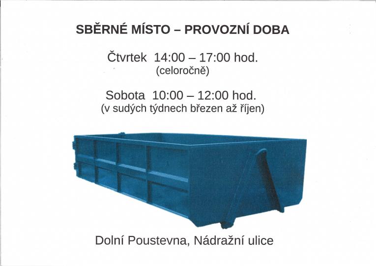 Sběrné místo - Provozní doba