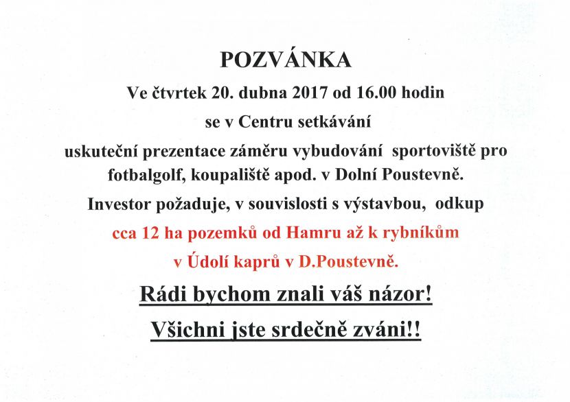 Pozvánka do Centra setkávání