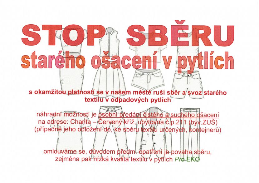 Konec sběru ošacení v pytlích