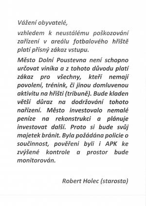 Zákaz vstupu na tribunu