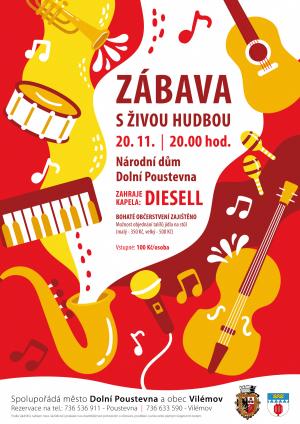 Zábava s živou hudbou v Národním domě